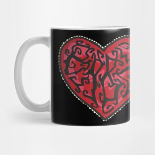 red heart coloured Mug